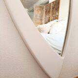 Dismantled Space Age XXL wall mirror in lacquered wood. France, 1970s.