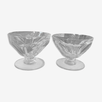 Set de 2 tasses de champagne en cristal de baccarat modèle Talleyrand