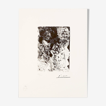 Pablo Picasso, lithographie originale, Suite Vollard, 1973: La tête de Rempirmadt