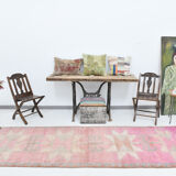 3x11 pale pink vintage runner rug 104x328cm