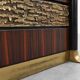 Rare Set of nightstands by Luciano Frigerio 'Desirè' with brass relief, Ita