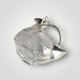 Vintage crystal and chrome metal duck carafe