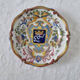 Assiette antique française en céramique de Saint-Cement de 1800 Blason de