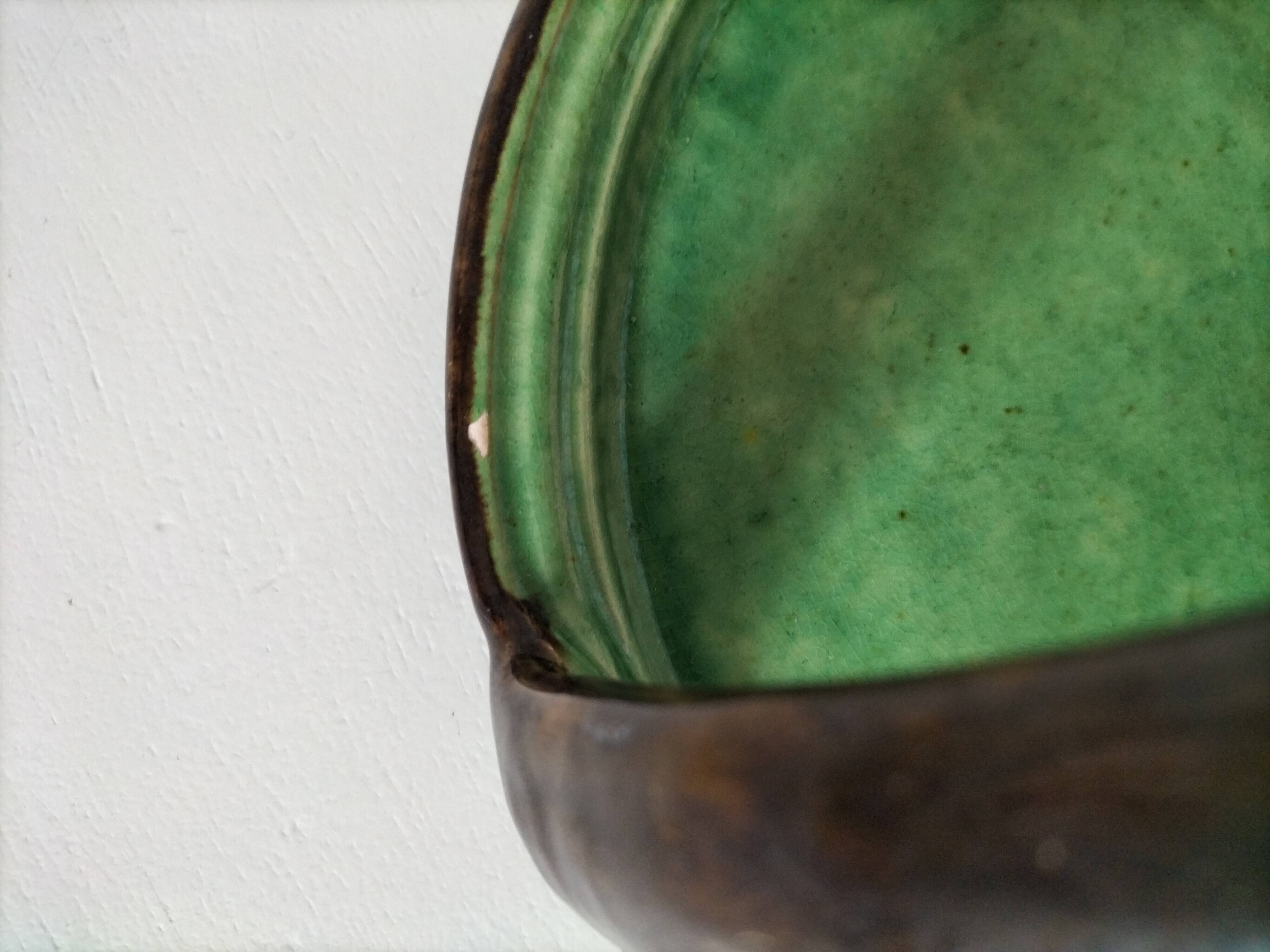 Plateau and its 4 ceramic workshop bowls - green Geneva