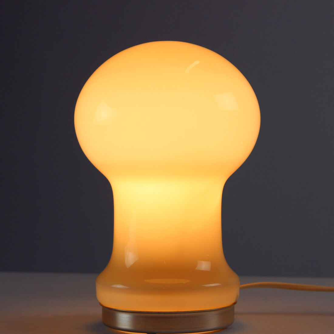 Unique Beige Opaline Glass Table Lamp By Ivan Jakes, Czechoslovakia 1960s