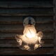 Apply wall light ancient brass porcelain Tulip glass Swan neck