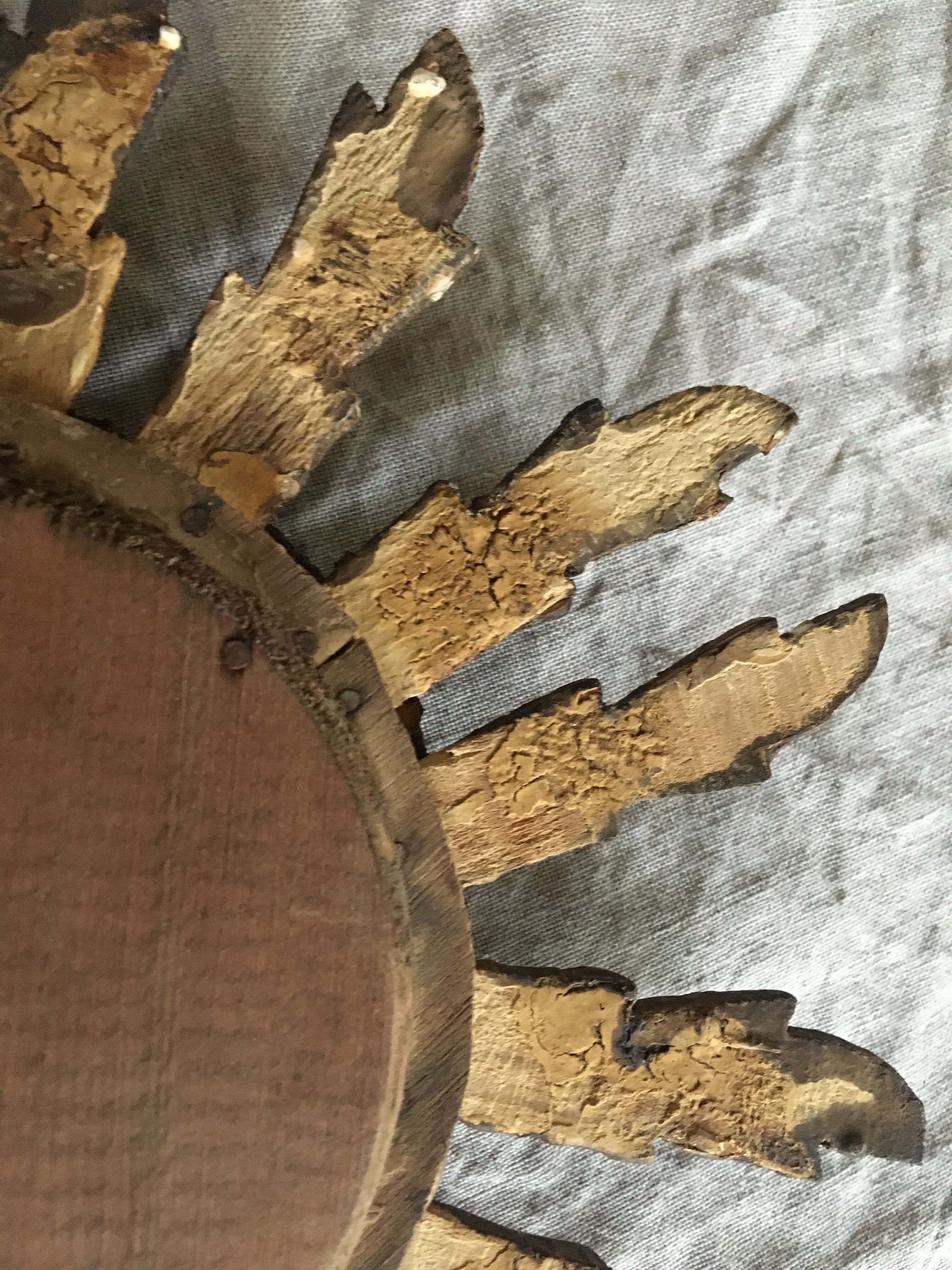 Gilded wood sun mirror, 60s