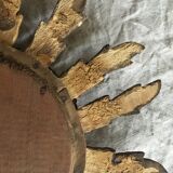 Gilded wood sun mirror, 60s