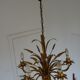 Lustre en métal doré épis de blé et feuillage