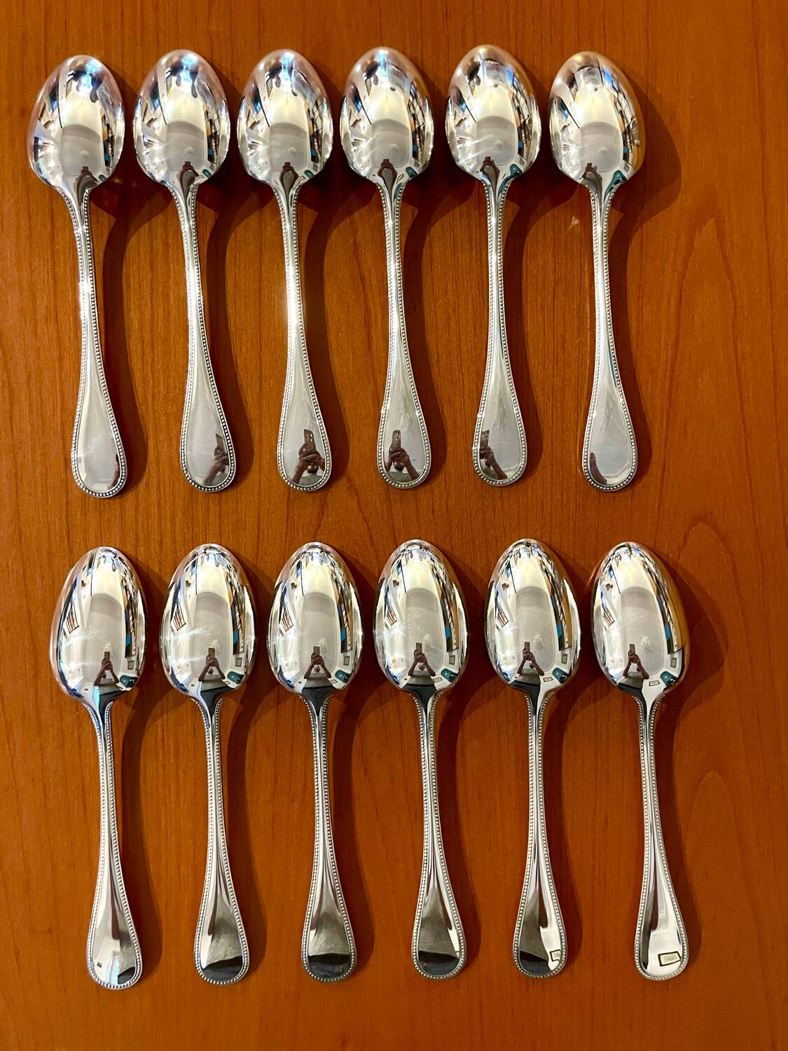 Christofle perles 12 table spoons near new condition 20.5 cm