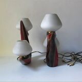 2 lamps 1950 ceramic opaline