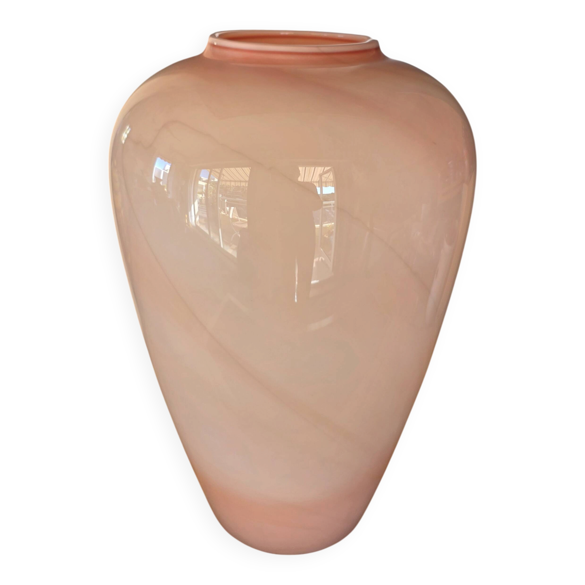 Large Vintage Opaline Pink Vase from Florence