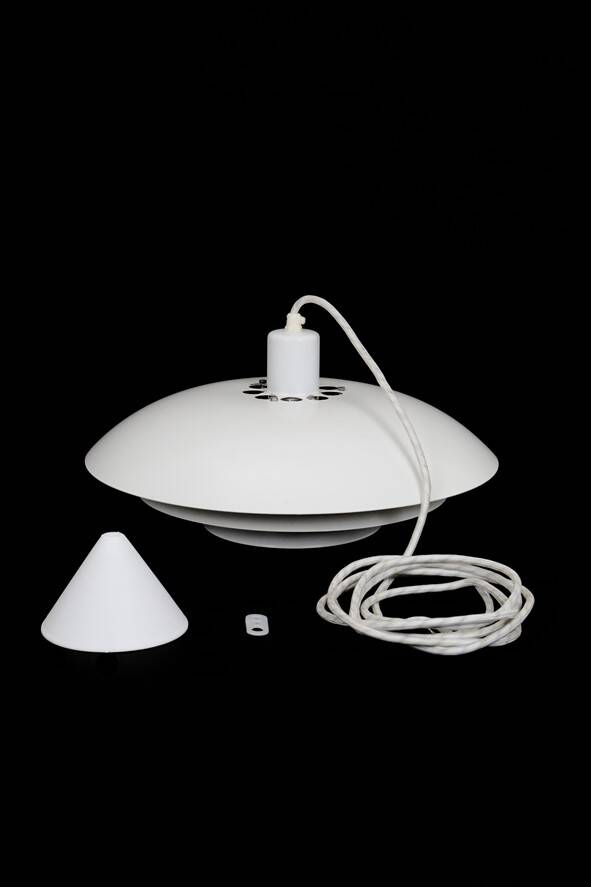 White Danish modern design multilayer pendant lamp / 1970s