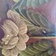 Vintage hand painted wooden round wall mirror