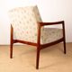 Pair of Scandinavian armchairs in teak and new fabric, 1960.