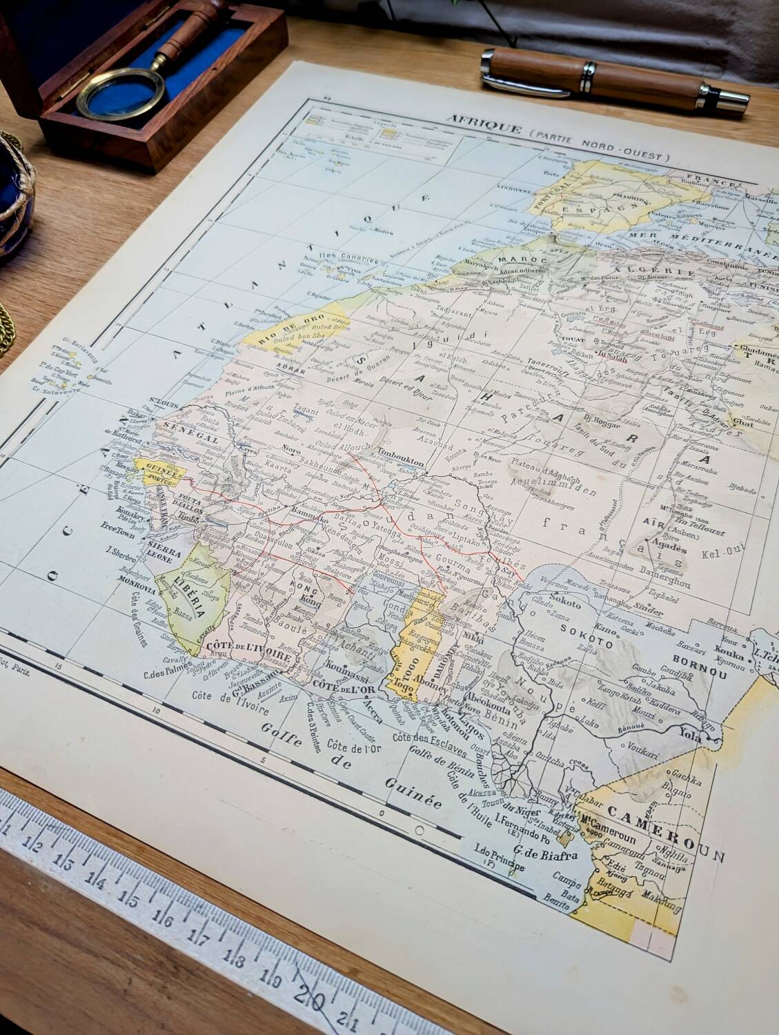Printed in 1900, North-West Africa. Authentic Vintage.