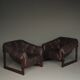 Rare pair of model MP-91 leather lounge chairs by Percival Lafer