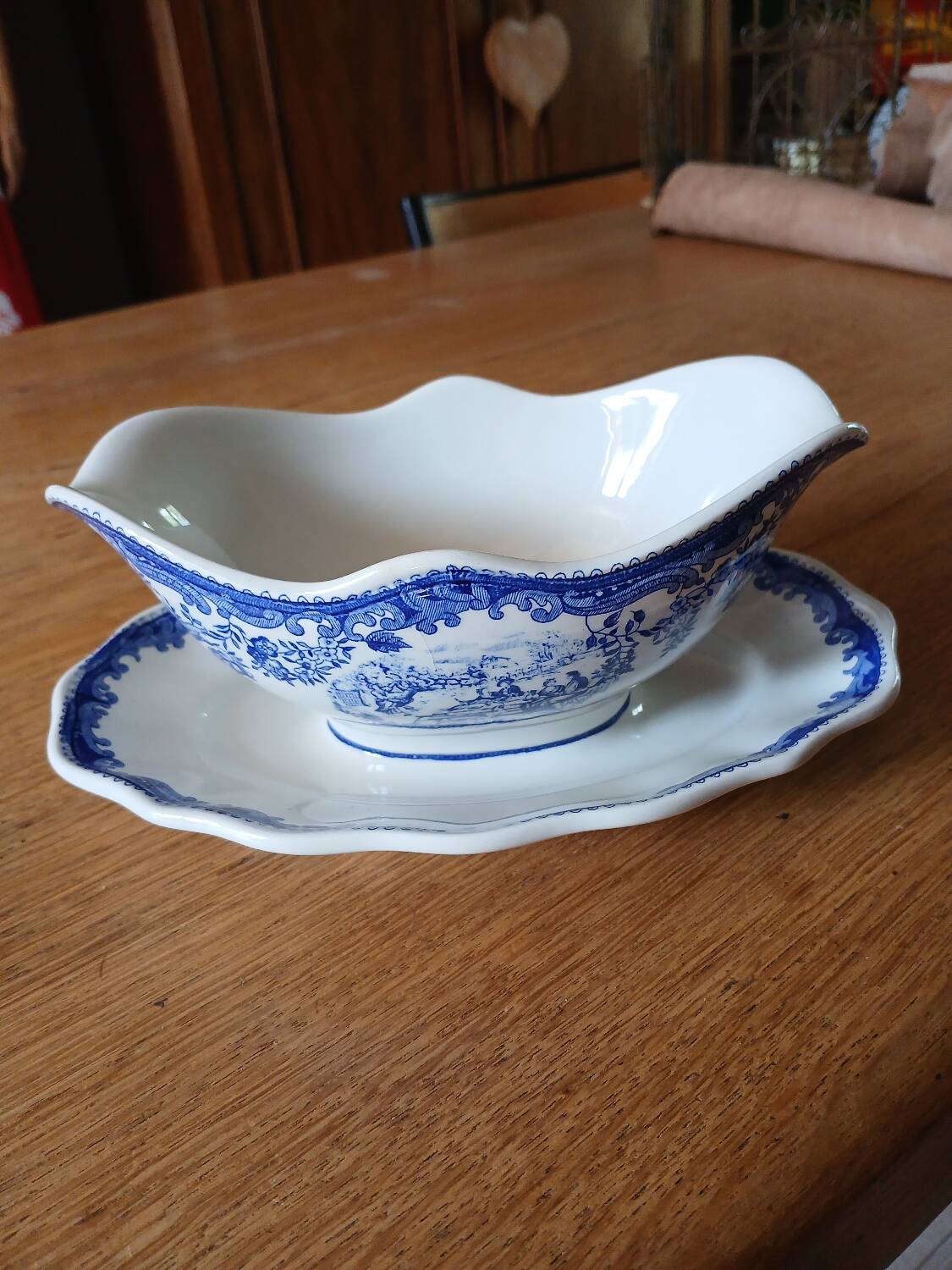 Old Lunéville earthenware sauce boat