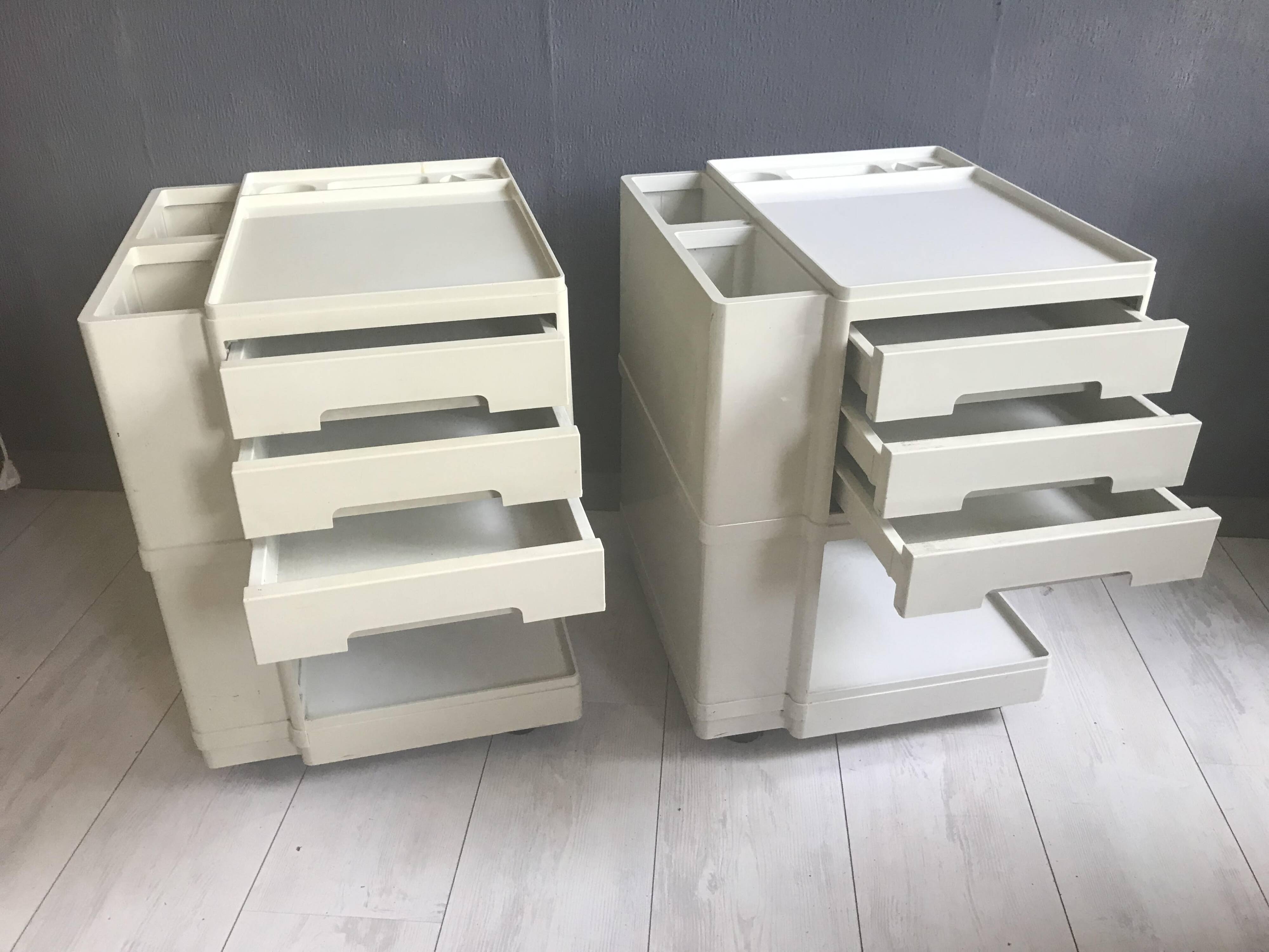 2 x Vintage Superstile Neolt Italy Storage Trolley
