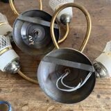 Pair of Art Deco double tulip wall lights