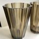 Pair of pleated smoked glass vases in the 70s