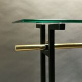 Serving table 70s black and brass