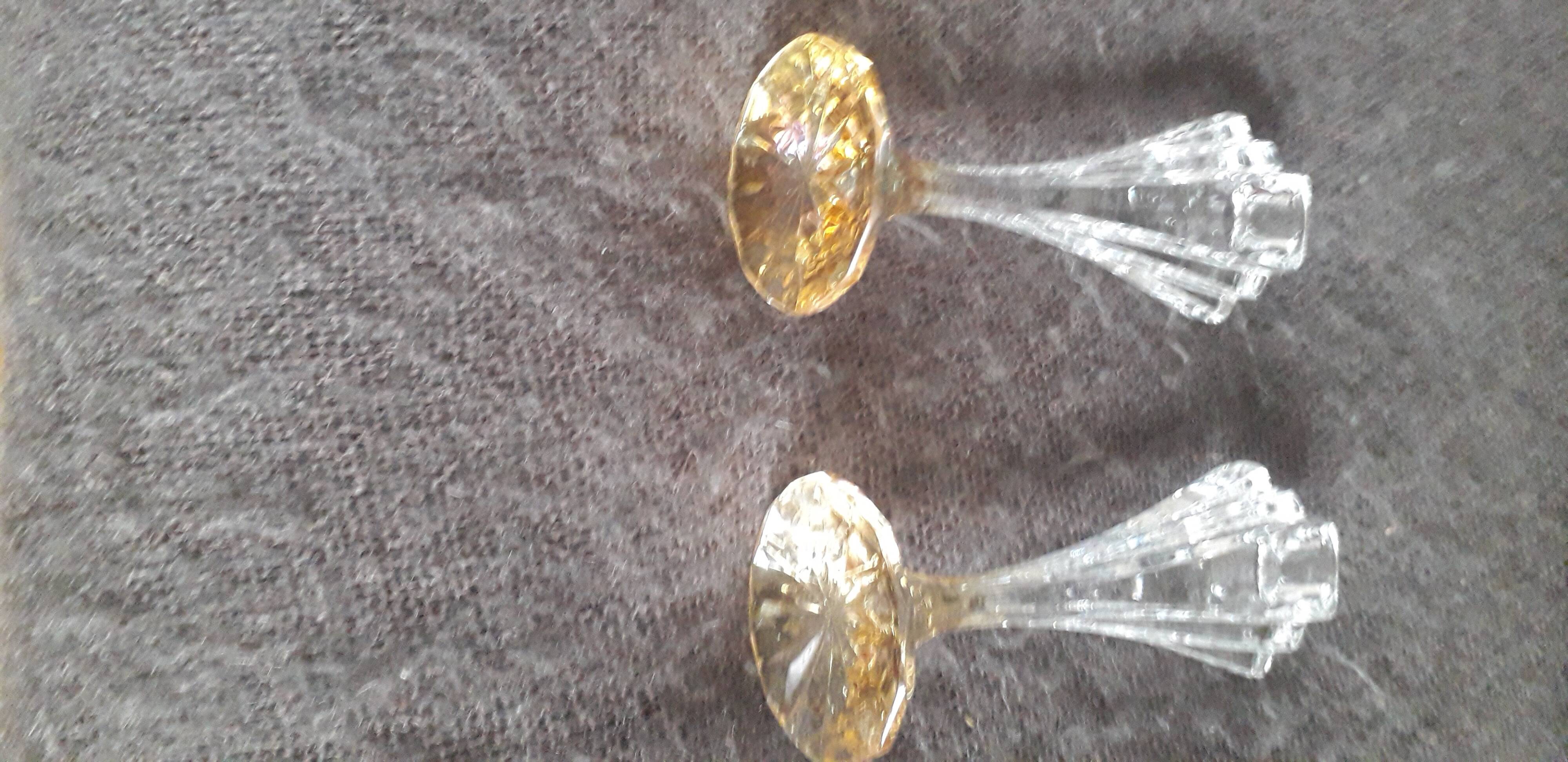 1 set of 2 vintage crystal candle holders