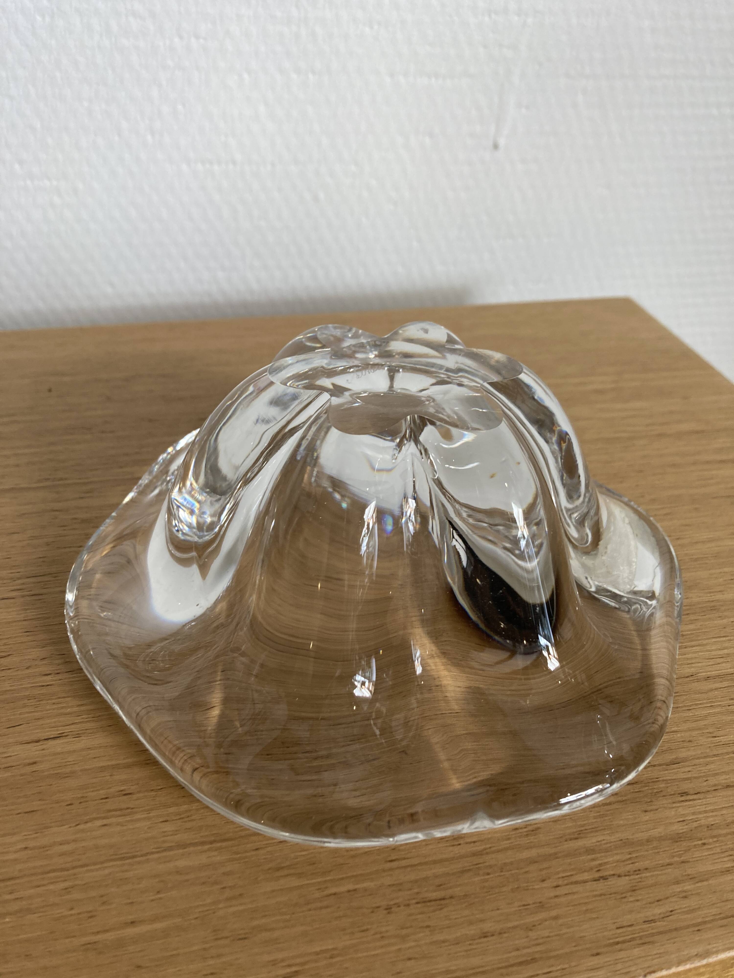 Val Saint Lambert crystal ashtray empty pocket