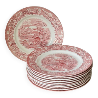 Assiettes anglaises Barratts vintage rose