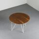 Round table in metal and wood, France, circa 1950