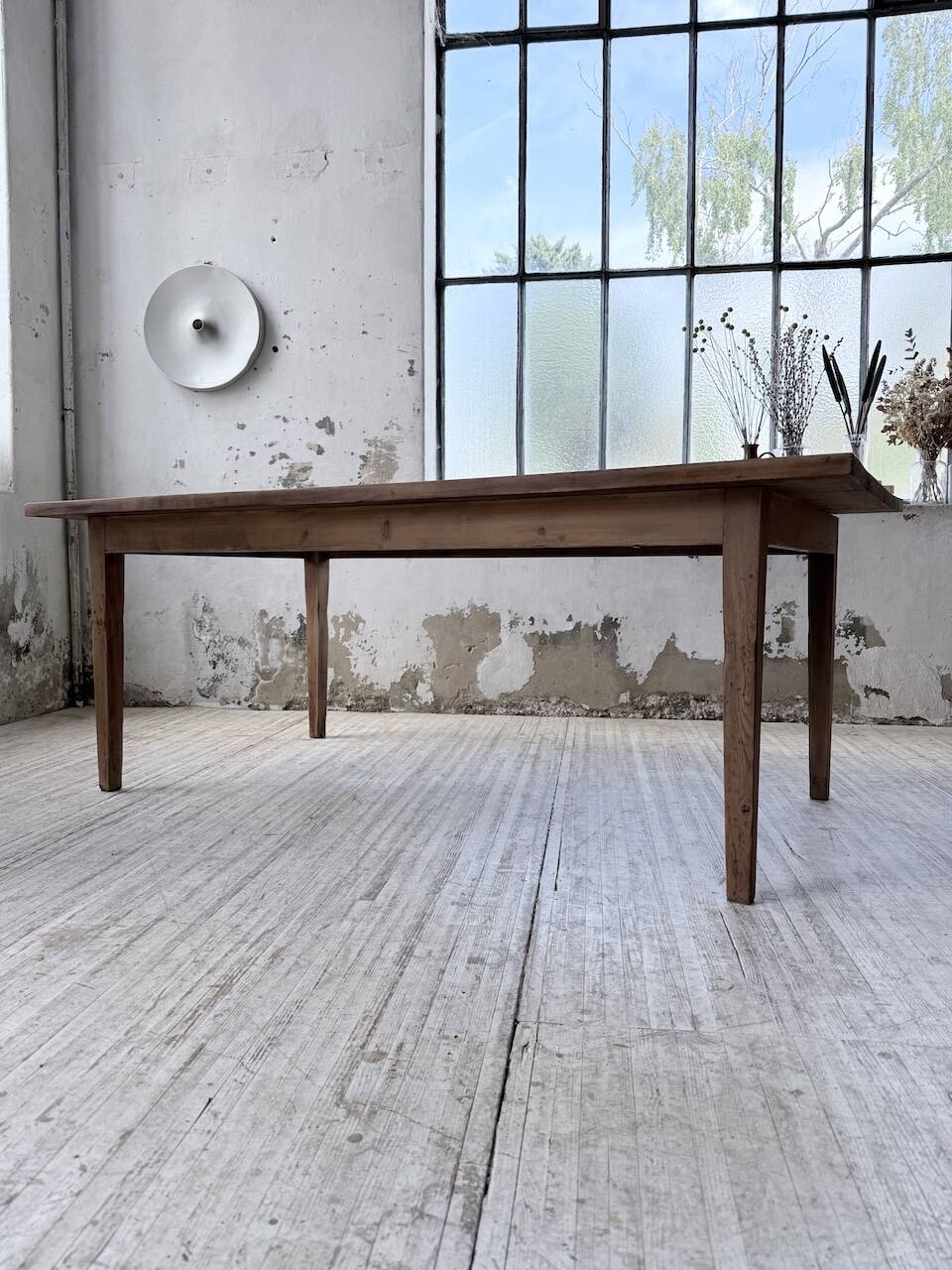 Farm table pitch pine 2 x 1 m from the 1950s