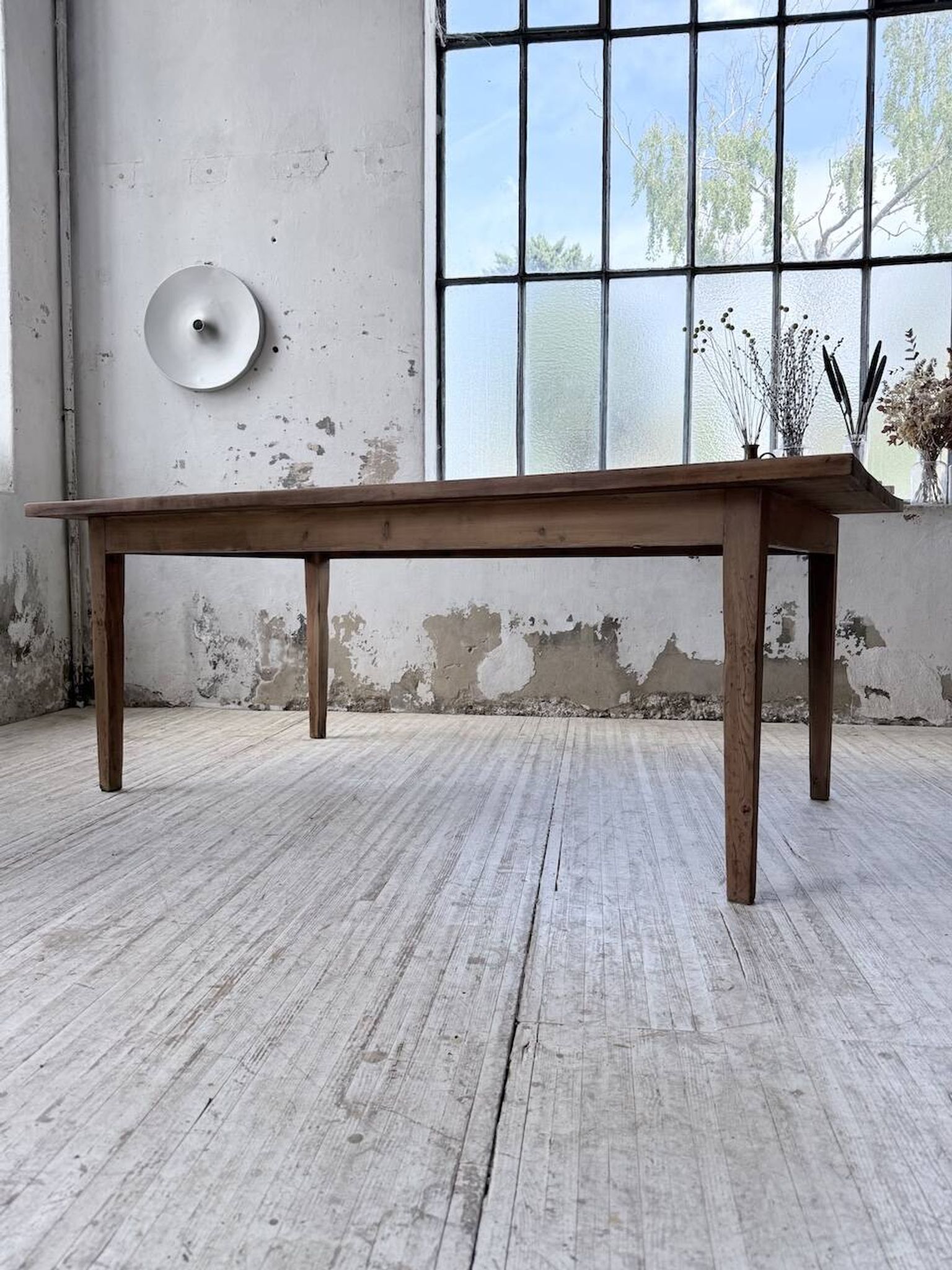 Farm table pitch pine 2 x 1 m from the 1950s