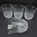 Series of 4 crystal whiskey glasses