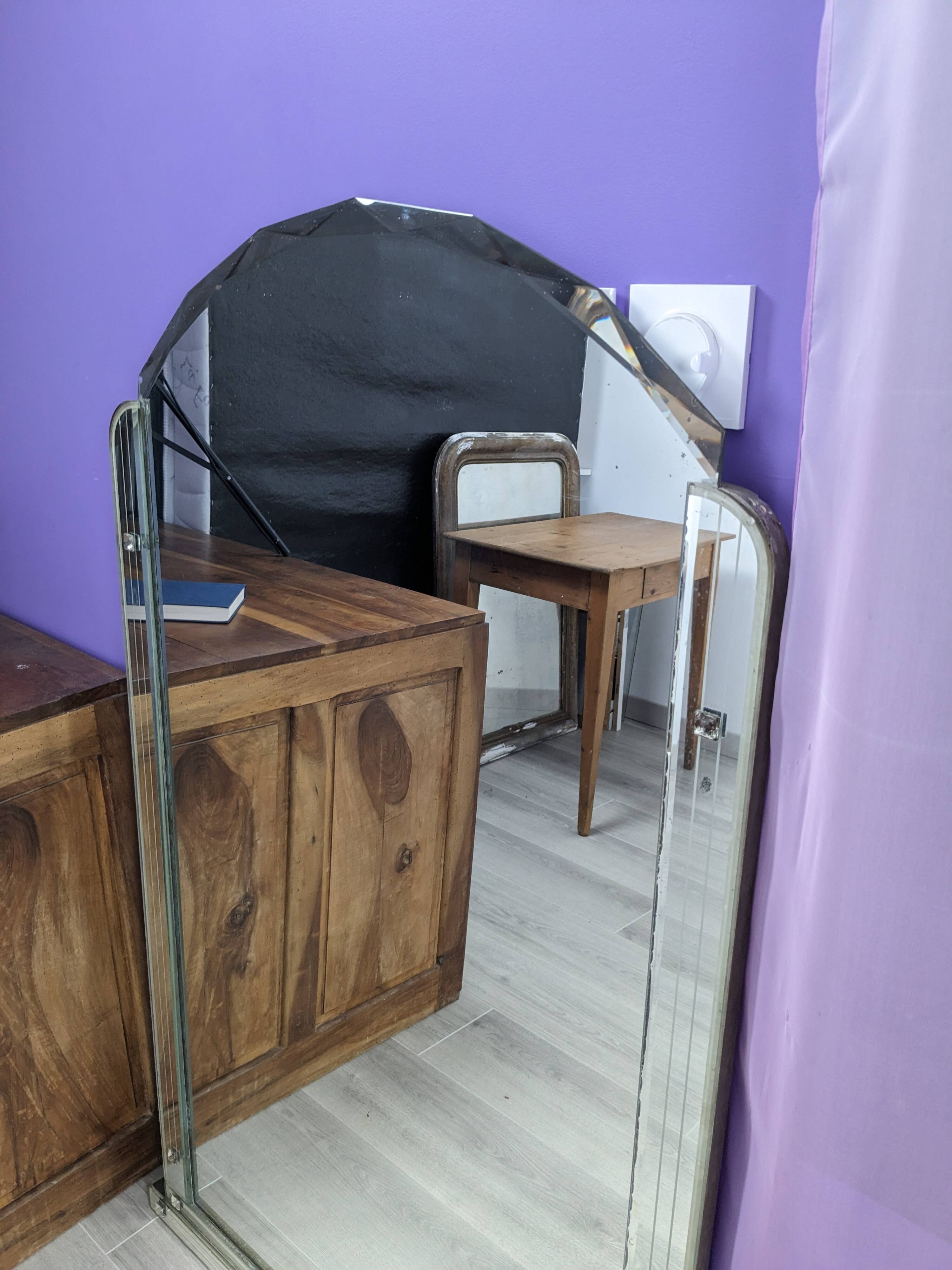 Beveled art deco mirror 127 x 83 cm