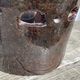 Brutalist lamp in black / brown ceramic openwork 1970