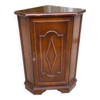 Colonial style wooden corner chest of drawers