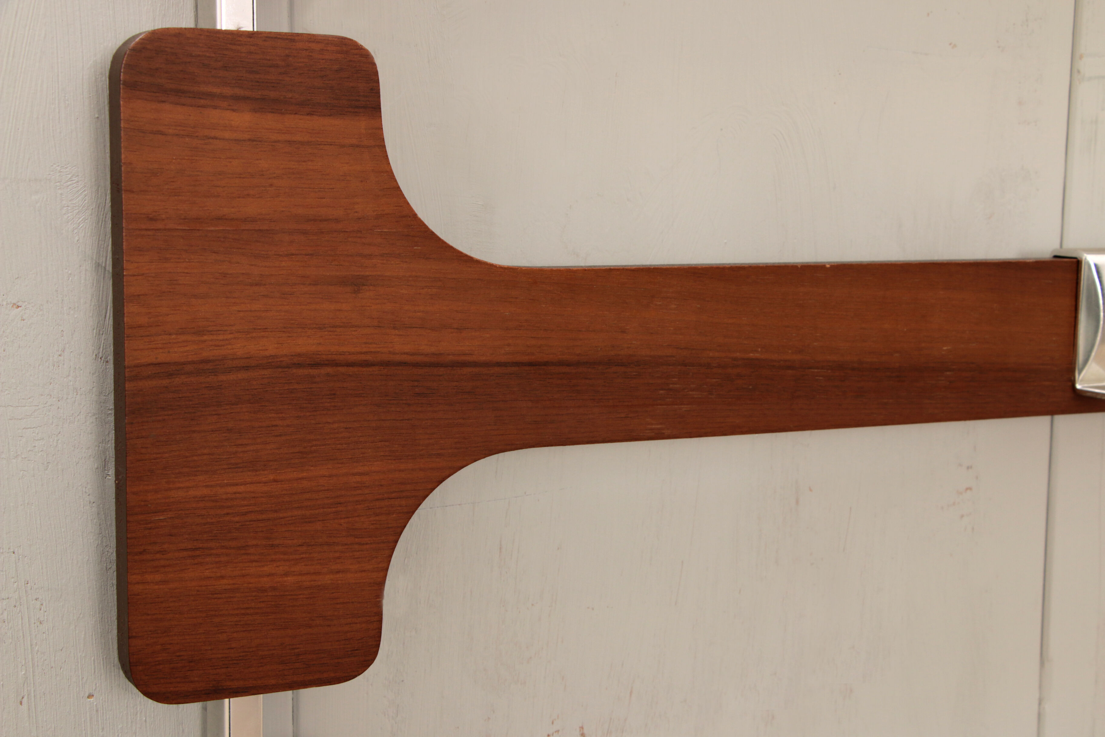 Vintage Wooden wall coat rack with hat shelf, 1960s