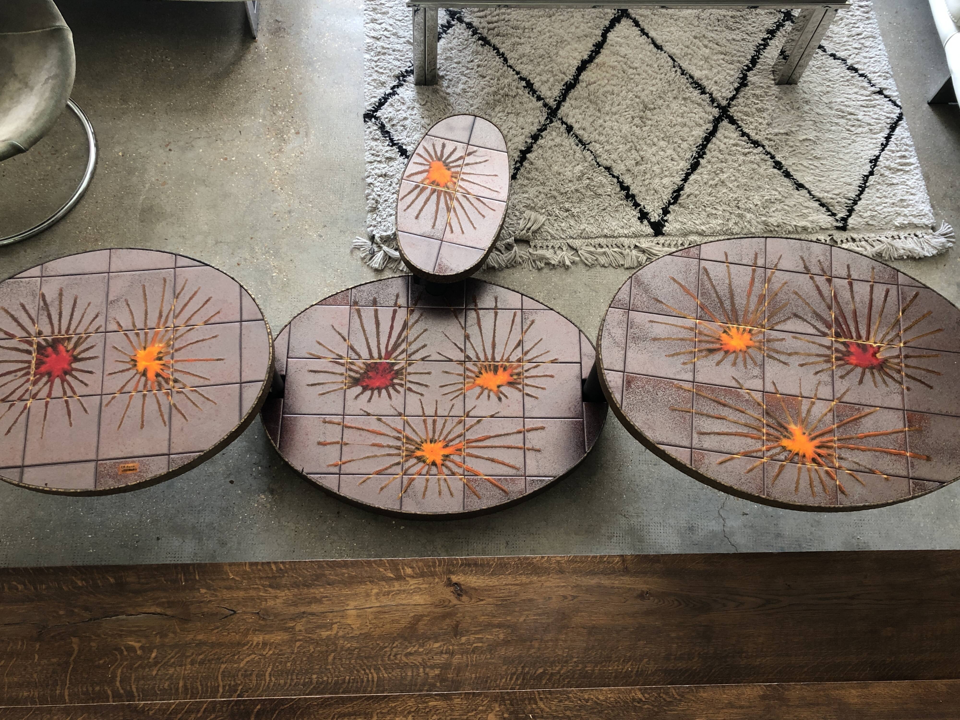 Vintage coffee table signed la roue vallauris