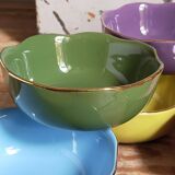 Six vintage multicolored ceramic bowls-cups