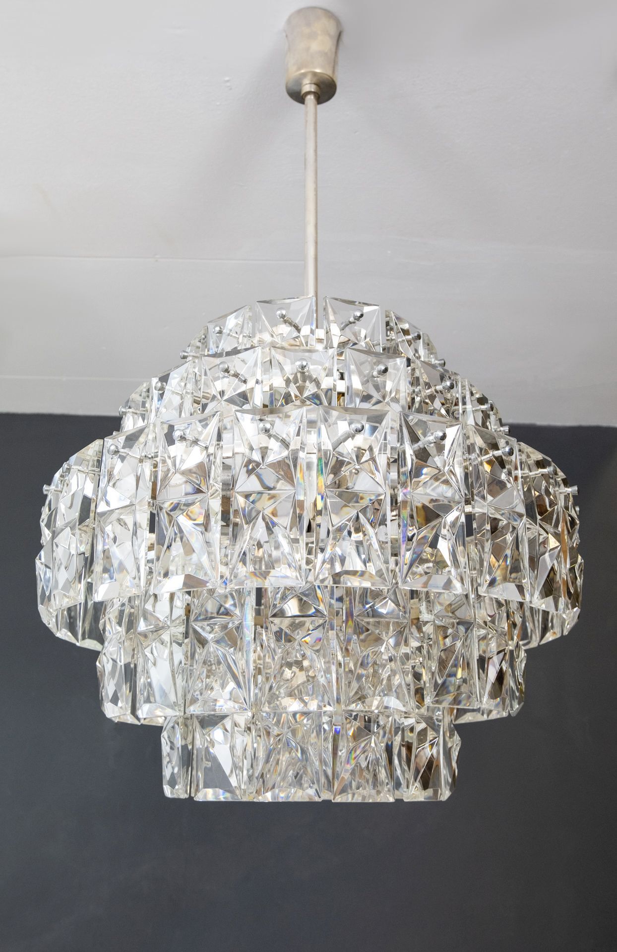 Kinkeldey 6 Tiered Chrystal Chandelier, 1970s