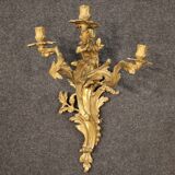 Pair of French wall lights in gilded bronze in Louis XV style