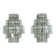 Pair of XL clear murano glass elements wall lamps produced in Italy during the 70s. Attributable to