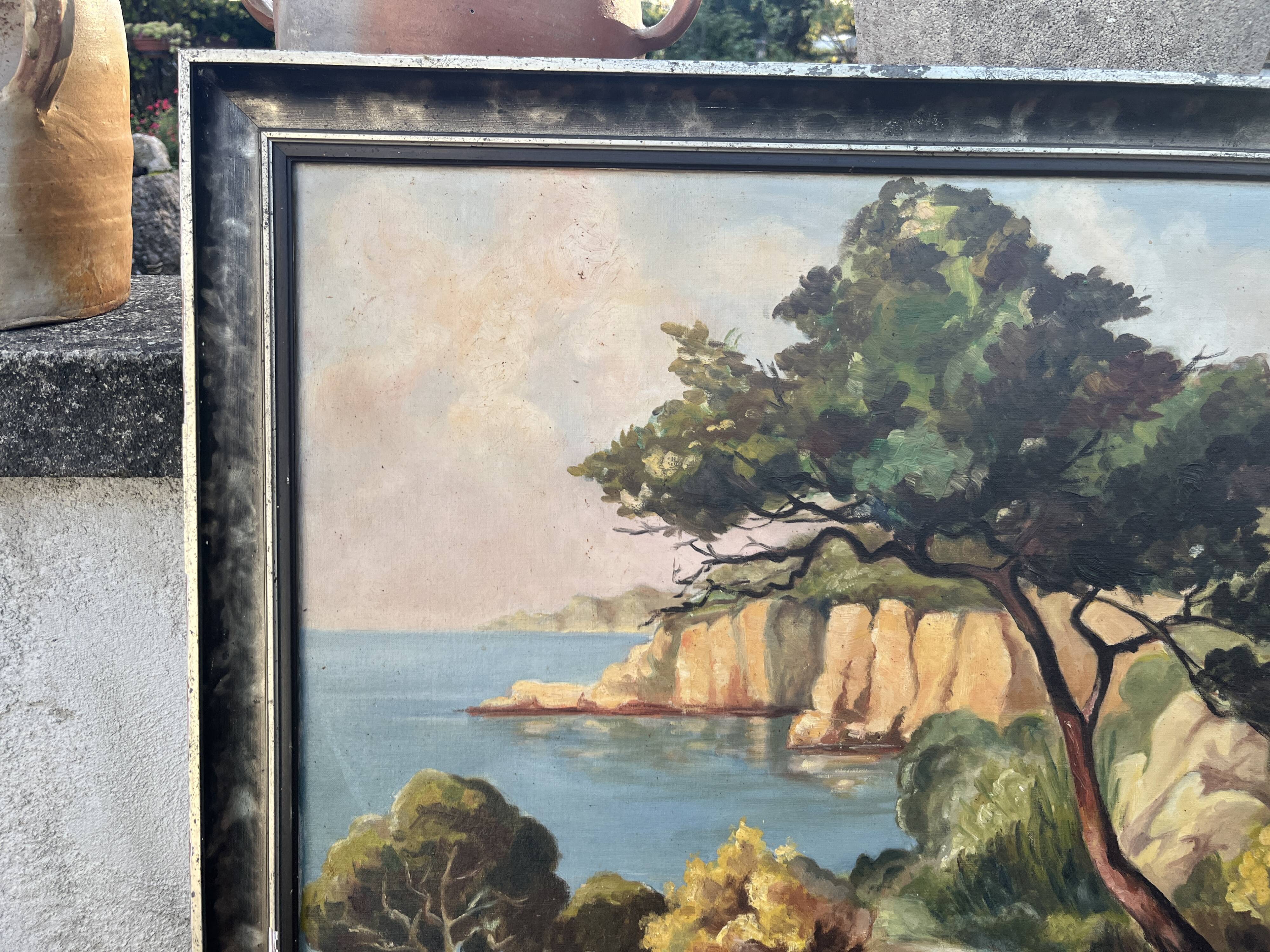Mediterranean Landscape Painting – Signed G. Paillard 1936