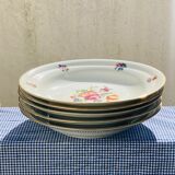 Lot d’assiettes anciennes motif fleurs