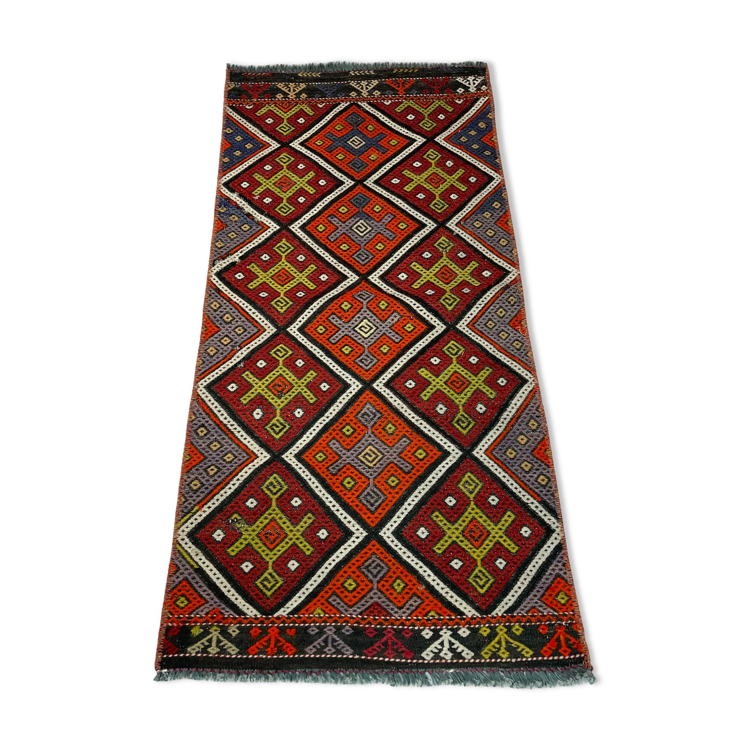 Vintage turkish kilim rug , 95 x 45 cm