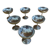 Série de 6 coupes a glace rémy letang inox design vintage #e407