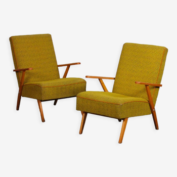 Paire de fauteuils en bois des années 1970