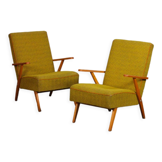 Paire de fauteuils en bois des années 1970