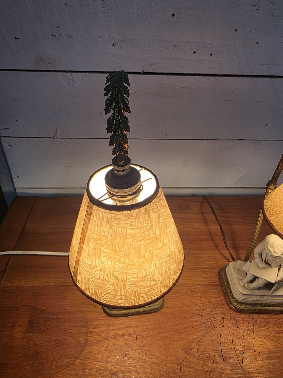 Pair of Louis XVI style bedside lamps, late 19th century