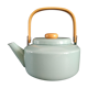 Teapot in enamelled tole green almond